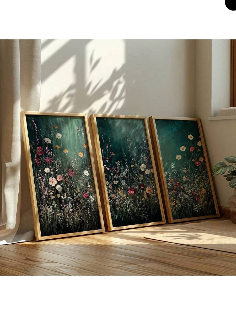 Transform your space with this stunning Art Deco Floral Landscape Canvas Print set. Featuring three coordinated pieces showcasing botanical and graphic patterns in a modern retro aesthetic, these unframed canvas prints bring sophisticated elegance to any room. The multicolor design complements bedrooms, hotel suites, dining rooms, and home offices alike. Crafted from durable, waterproof canvas material, these prints resist moisture and maintain their vibrant appearance over time. Perfect for creating a gall