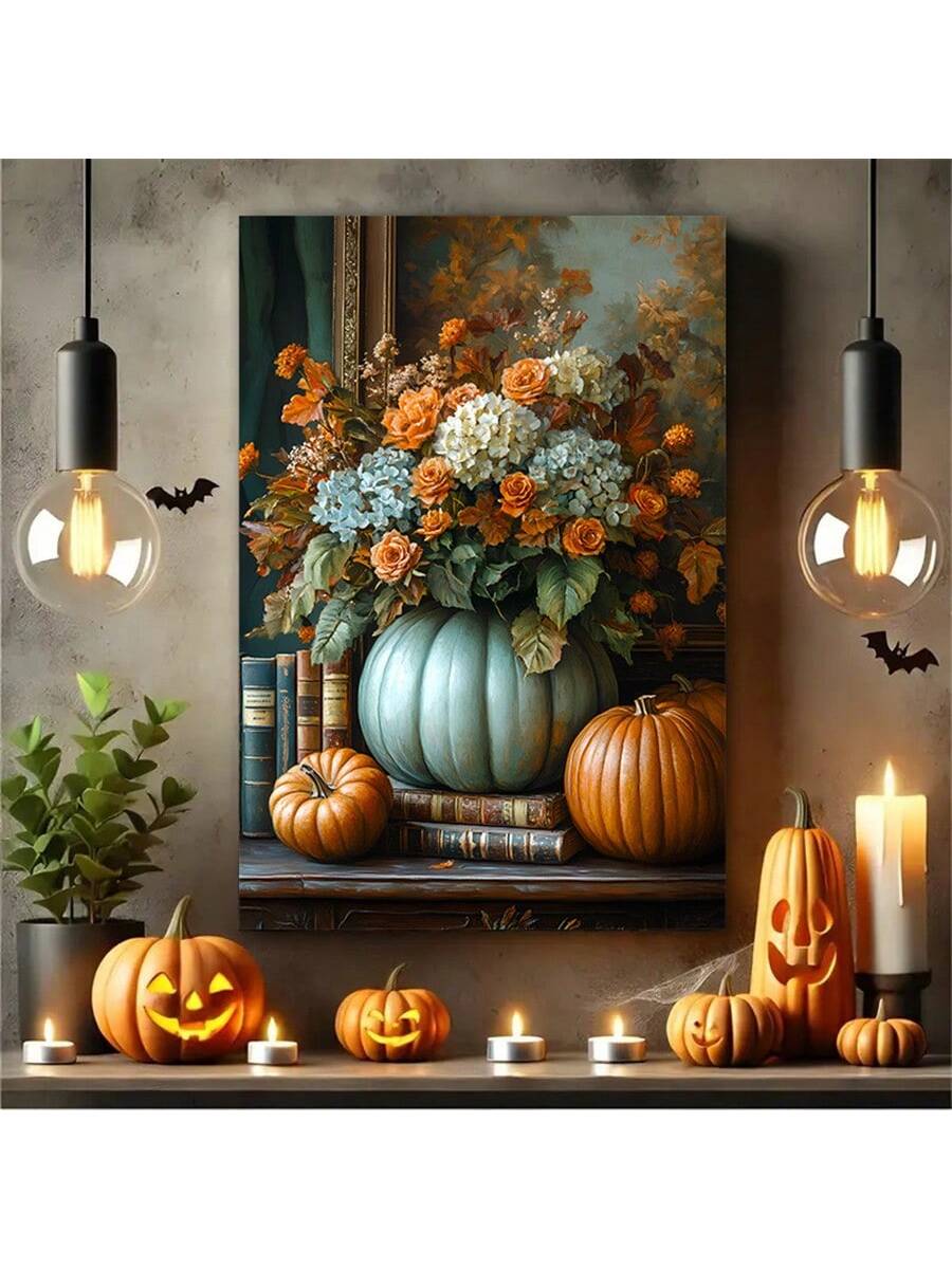 Celebrate the season with this Autumn Pumpkin Canvas Art, blending modern Halloween aesthetics with delicate floral accents. Perfectly suited for living rooms, bedrooms, or offices, this piece adds a sophisticated seasonal touch that enhances any space. Its refined design balances festive charm with contemporary style, making it an ideal choice for those seeking tasteful holiday decor. Durable and vibrant, this canvas art brings warmth and elegance to your environment throughout the autumn months.