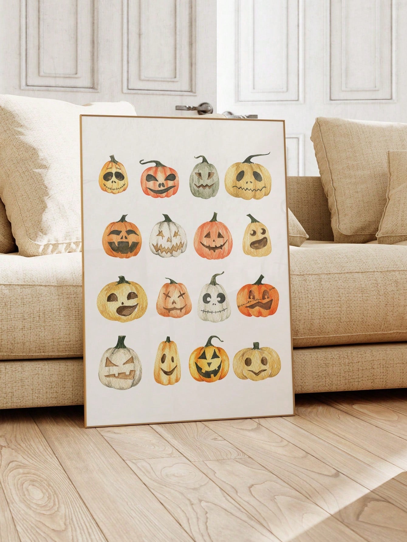 Celebrate the cozy spirit of fall with this Autumn Pumpkin Canvas Wall Art. Expertly framed, it adds a refined touch of Halloween charm to living rooms and bedrooms alike. Crafted to enhance seasonal decor, this piece brings warmth and festive elegance to your space, making it a perfect accent for autumn interiors.