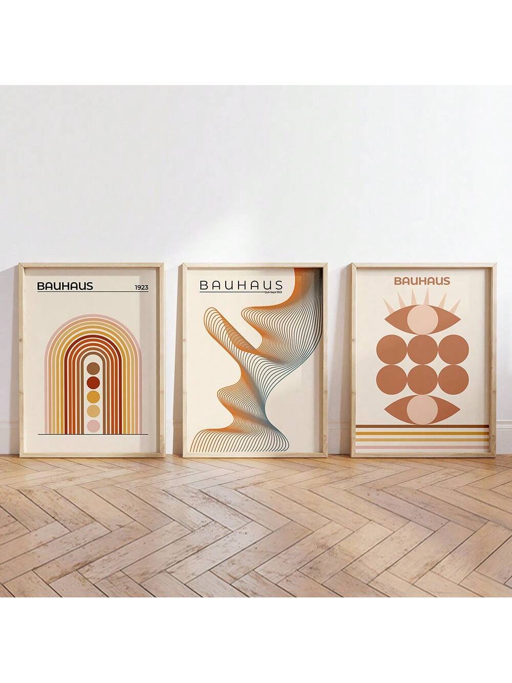 Elevate your interior with this curated collection of Bauhaus-inspired wall art posters. Each print showcases geometric abstraction and minimalist design principles that define the iconic modernist movement. The clean lines, bold color palettes, and balanced compositions create visual interest while maintaining sophisticated restraint. Perfect for contemporary, industrial, or eclectic spaces, these prints complement both neutral and accent-heavy interiors. Frame individually for impact or arrange as a galle