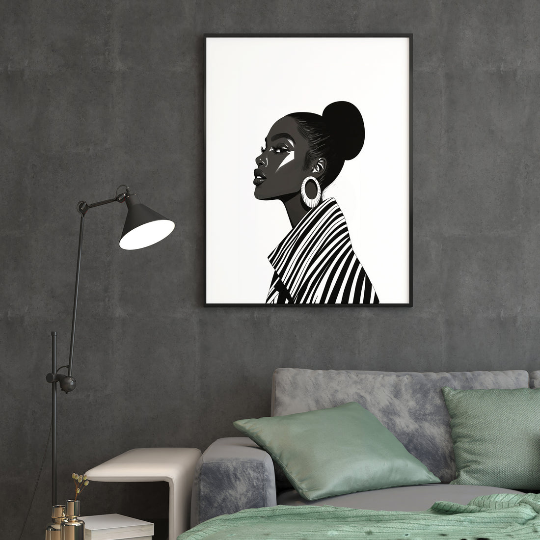 Elevate your living space with this Modern Black and White Fashion Portrait Canvas Wall Art. Designed to complement contemporary interiors, it serves as a striking focal point above sofas or bedside areas. The monochrome palette enhances any decor style, adding sophistication and visual interest without overwhelming the room. Crafted for durability and easy installation, this canvas art transforms your home with timeless elegance and refined aesthetic appeal.