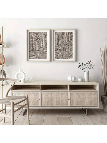Transform your space with these striking beige and black abstract canvas prints. Each piece features modern minimalist design that effortlessly complements contemporary interiors. The waterproof canvas construction ensures durability in any room—from your home office to bathroom. Available framed or unframed, these hanging paintings adapt to your style and wall space. The graphic patterns blend organic plant-inspired elements with bold geometric forms, creating visual interest without overwhelming your déco