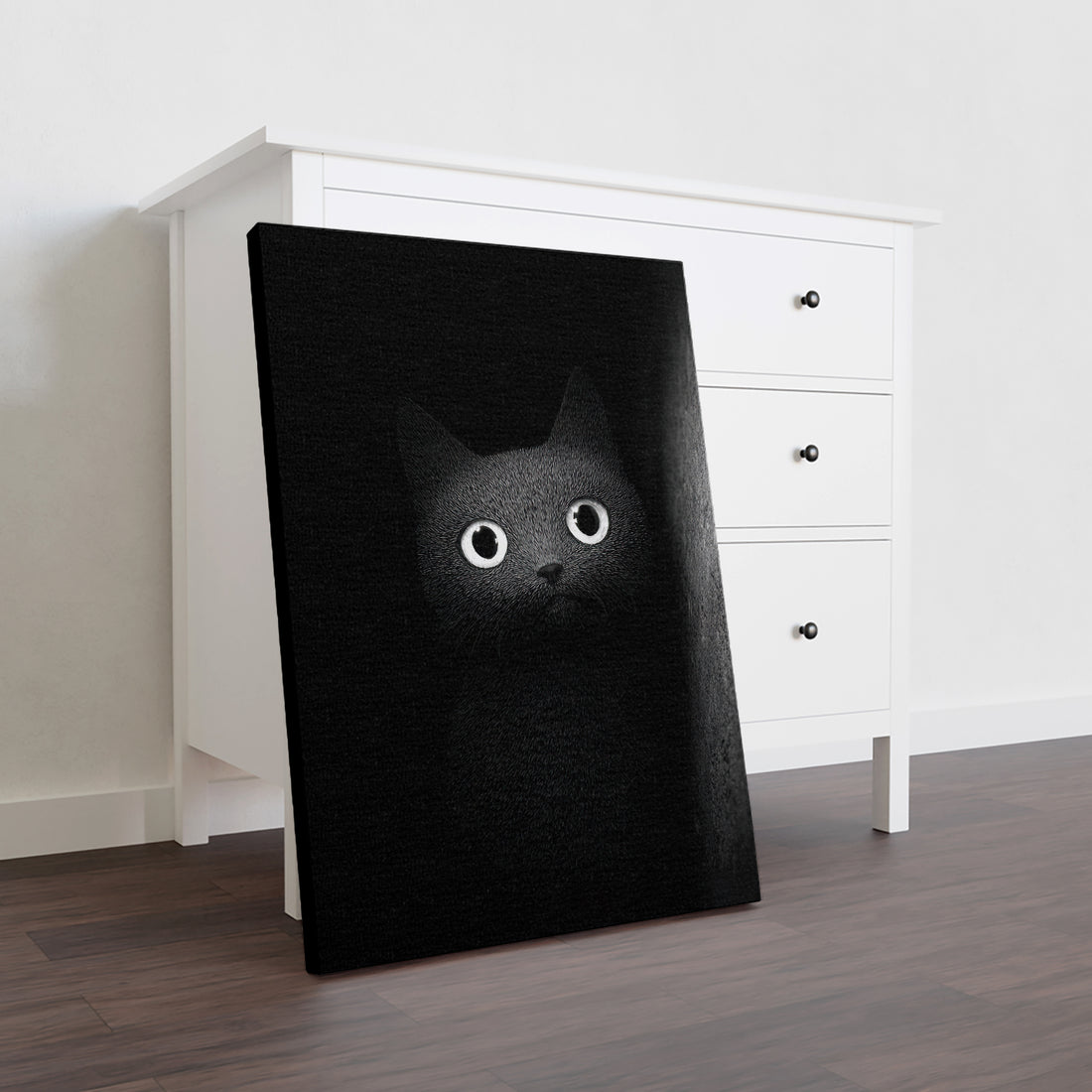 Elevate your living space with the Black Cat Eyes Canvas Wall Art, a modern minimalist print designed to add a striking focal point to any room. Perfect for placement above sofas, bedsides, or as a distinctive home decor accent, this canvas features sharp, captivating cat eyes that blend simplicity with boldness. Its clean lines and monochromatic palette complement contemporary interiors, enhancing ambiance without overwhelming your existing decor. Crafted for durability and visual impact, this piece offers