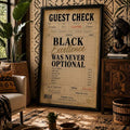 Black Excellence Was Never Optional Guest Check Receipt Canvas Poster 