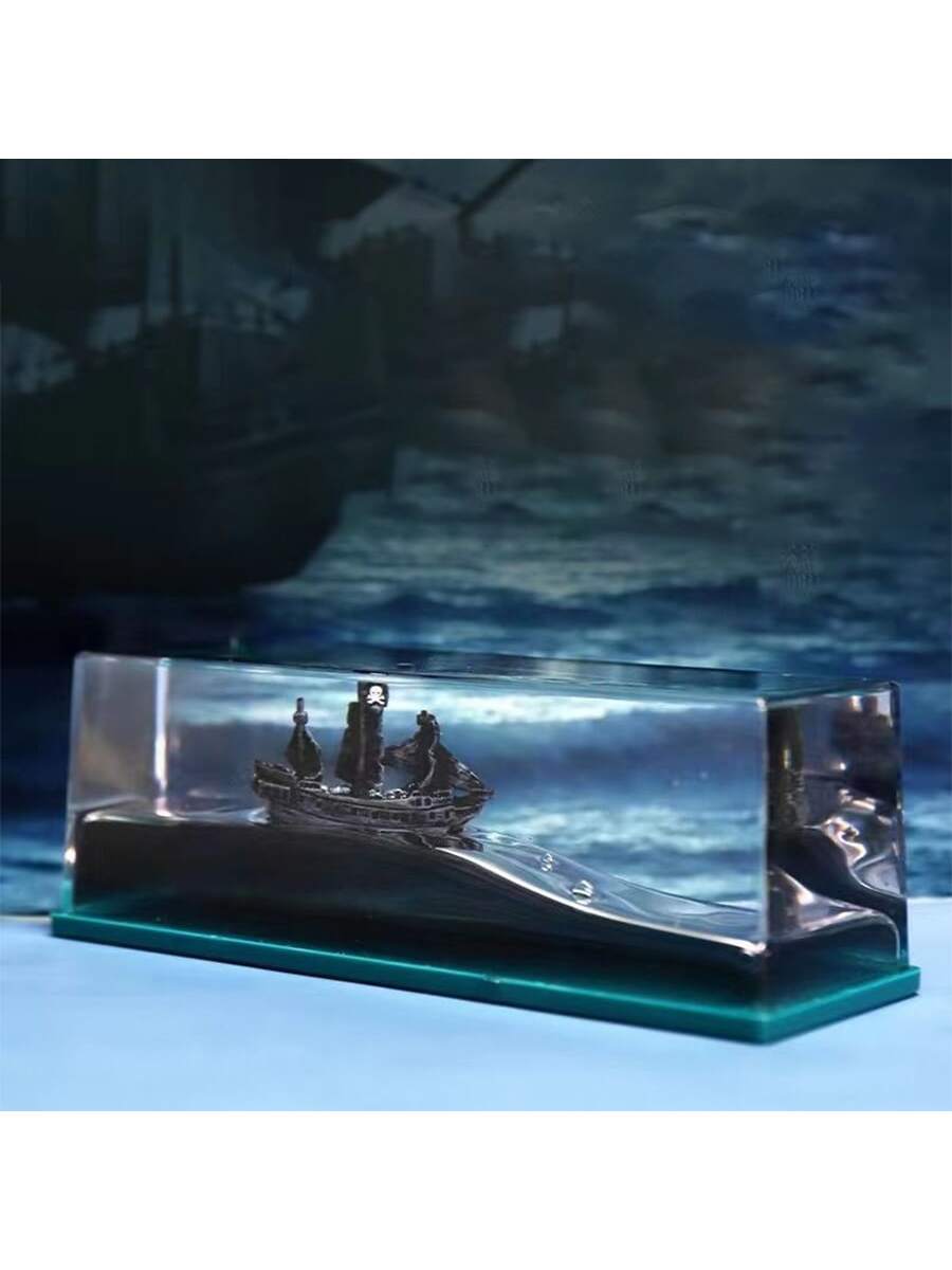 Add a touch of adventure and intrigue to your desk with our Black Pearl Pirate Ship Drift Bottle Desk Ornament. Crafted with attention to detail, this unique piece showcases a miniature pirate ship inside a glass drift bottle. Perfect for any pirate enthusiast or nautical lover, it's a great addition to any workspace.