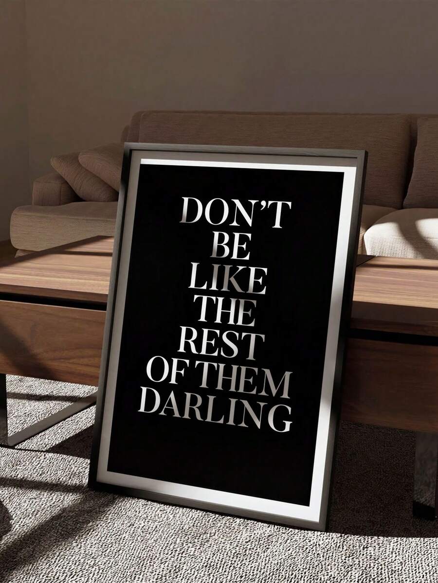 Black & White Motivational Quote Typographic Canvas Poster