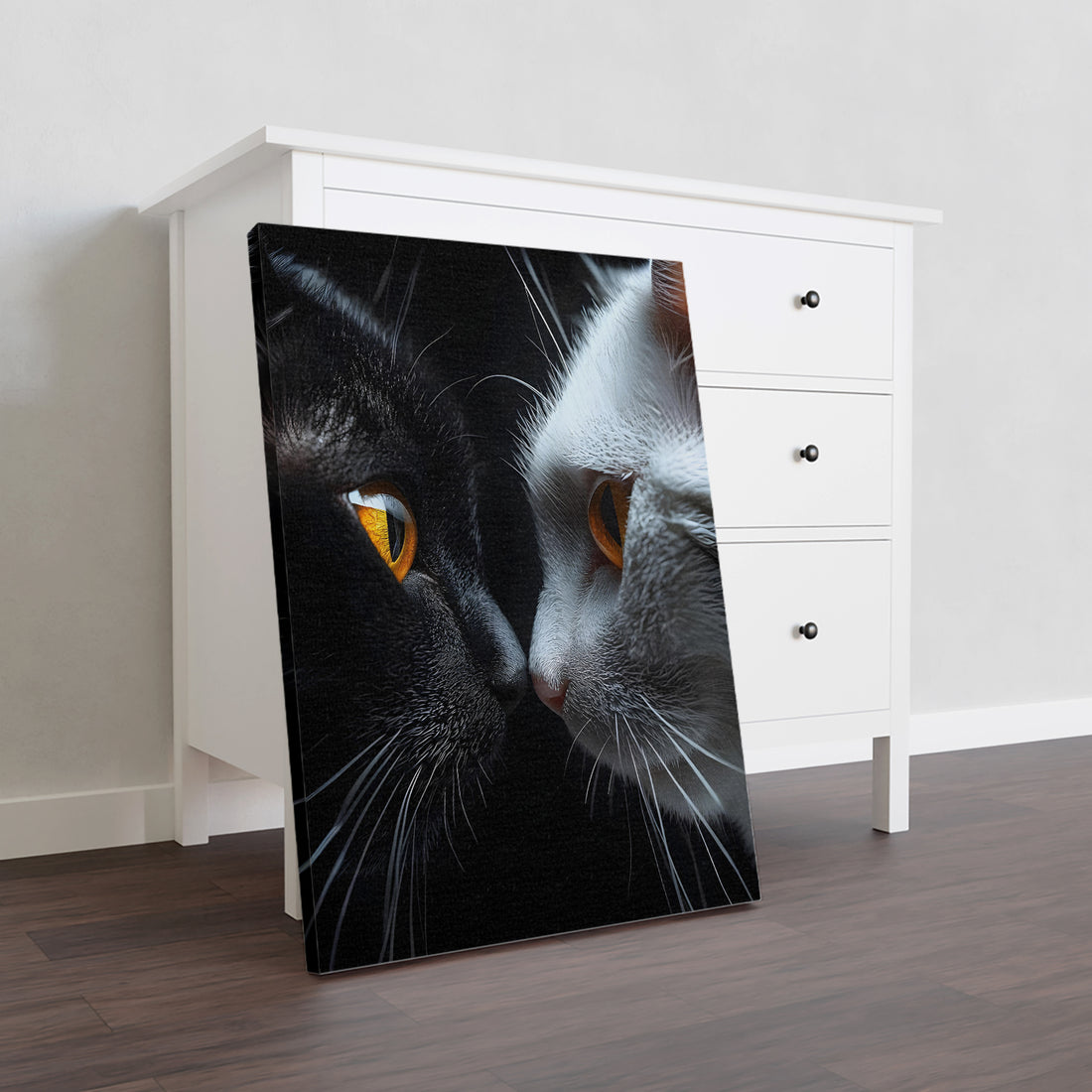 Expertly capture the beauty and complexity of feline eyes with our Black and White Cat Eyes Canvas Wall Art. This dramatic close-up portrait is perfect for adding a touch of elegance to any living room, sofa backdrop, or bedside decoration. Elevate your home decor with this stunning piece of art.