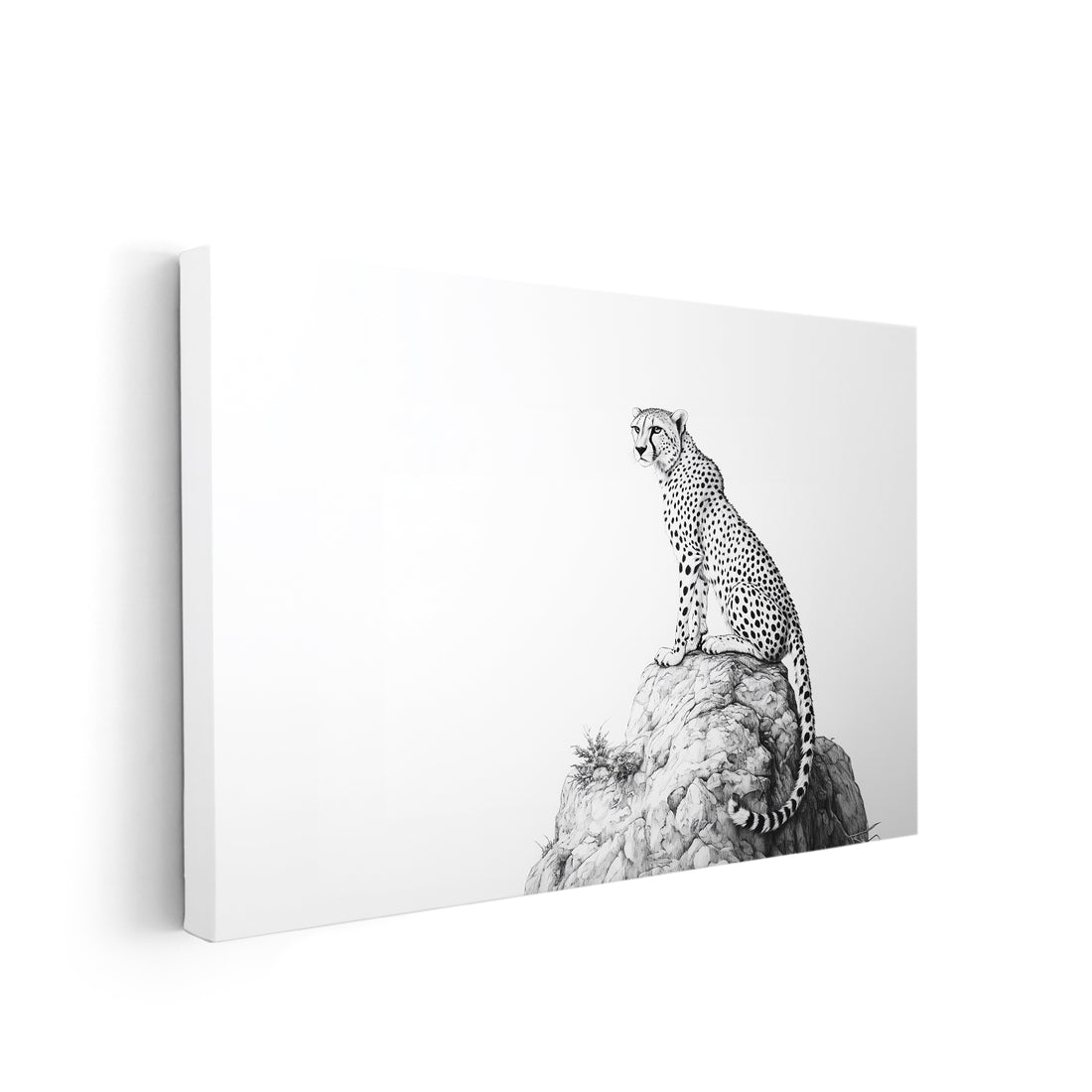 Experience the beauty and grace of nature with our Black and White Cheetah Wall Art Canvas Print. This minimalist wildlife sketch brings a touch of the wild into your living room, sofa backdrop, or bedside. A perfect addition to your home decor, showcasing the power and elegance of these magnificent creatures.