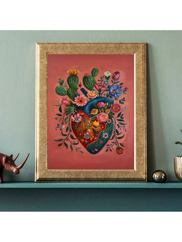 Add a touch of vibrant Mexican artistry to your space with the Blooming Heart Wall Art. This unframed piece features bold colors and intricate designs that enliven living rooms, offices, or any area needing a cultural accent. Its versatile style complements various decor themes, making it an expert choice for those seeking authentic, eye-catching wall decor.