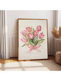 Bring springtime elegance into your home with this stunning pink tulips wall art. Featuring vibrant multicolor botanical patterns in a charming pastorale style, this canvas hanging painting transforms any dining room into a sophisticated sanctuary. The removable design offers flexible decorating without permanent commitment, making it ideal for renters and design enthusiasts alike. Perfect as a thoughtful gift for spring celebrations or to add a touch of feminine grace to girls' rooms. Canvas construction e