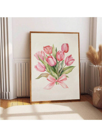 Bring springtime elegance into your home with this stunning pink tulips wall art. Featuring vibrant multicolor botanical patterns in a charming pastorale style, this canvas hanging painting transforms any dining room into a sophisticated sanctuary. The removable design offers flexible decorating without permanent commitment, making it ideal for renters and design enthusiasts alike. Perfect as a thoughtful gift for spring celebrations or to add a touch of feminine grace to girls' rooms. Canvas construction e