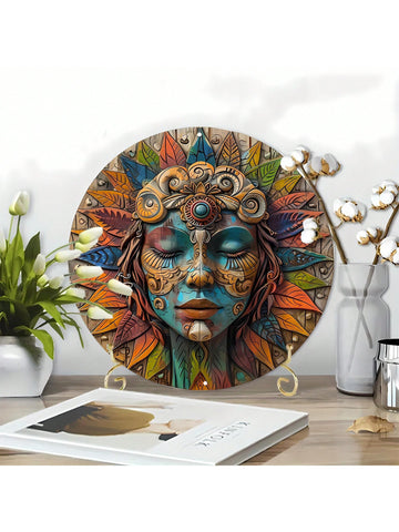 Elevate your apartment decor with the Bohemian Bliss: 8x8 Inch Wooden Circular Wreath Sign. Handcrafted with love, this unique wall ornament is perfect for adding a touch of charm to any room. Show your appreciation for mom this Mother's Day with this thoughtful and stylish gift.