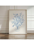 Elevate your space with this Bohemian Blue Floral Still Life Art Print, featuring intricate botanical details in soothing blue tones. This unframed piece offers versatile styling options, allowing you to customize framing to suit your decor. Perfect for adding a refined, natural touch to any room, it blends artistic elegance with a calming palette to enhance your interior ambiance.