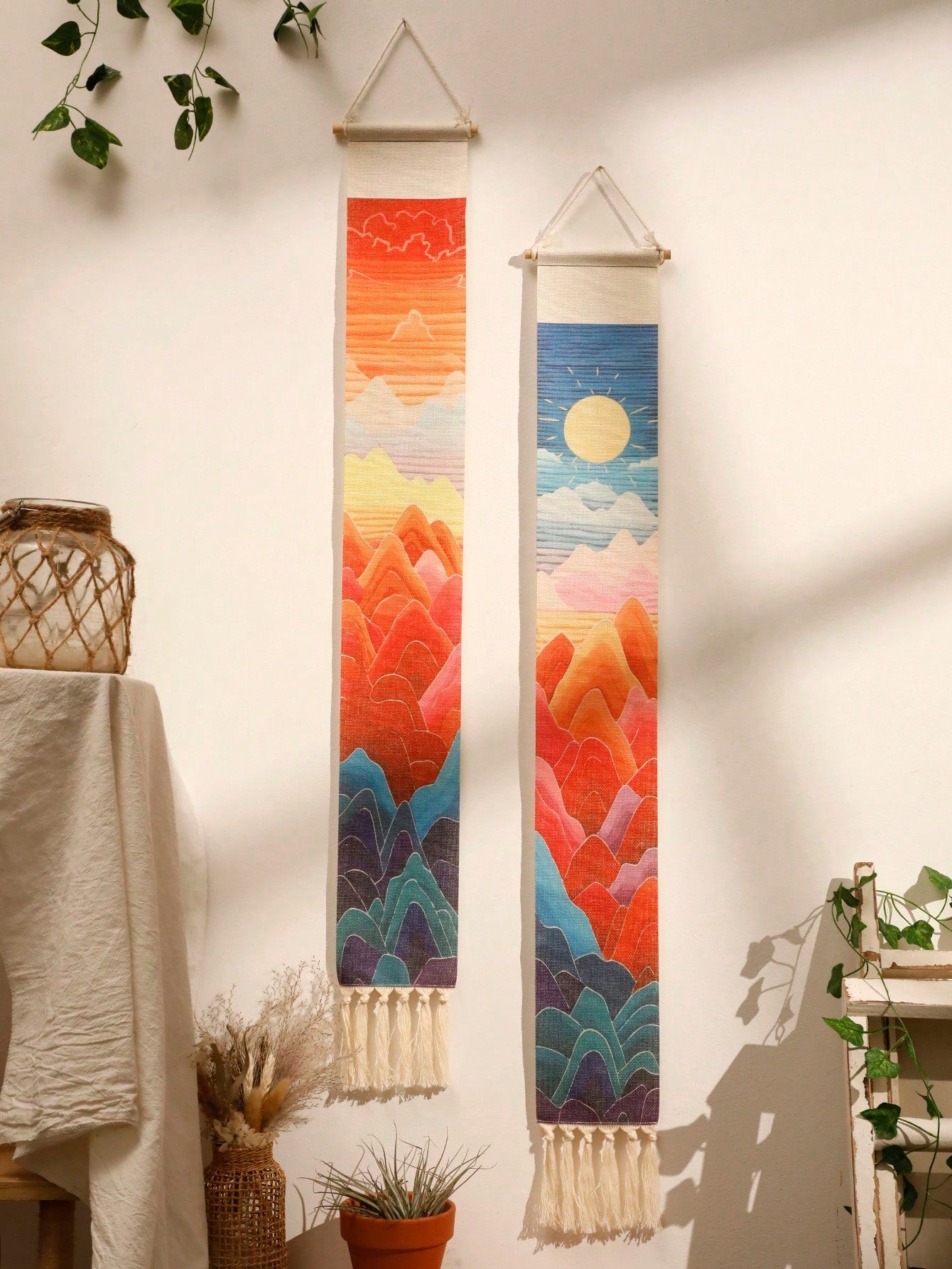 Elevate your home decor with a touch of bohemian charm. Our Bohemian Dreams Tapestry is the perfect addition to create a boho chic living space. The fringed edges add texture and interest, while the intricate design adds an artistic element. Transform your room into a dreamy sanctuary with our unique tapestry.
