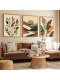 Transform your home into a modern oasis with our Bohemian Green Terracotta Palm Leaves Wall Art Set. These abstract canvas prints add a touch of natural beauty to any room. The perfect blend of bohemian and contemporary style, this set will elevate your decor with its vibrant colors and unique design.