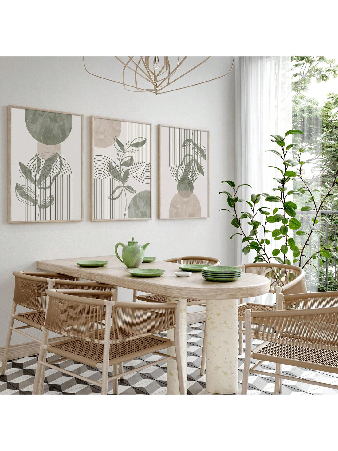 Introduce effortless chic into your home with our Boho Botanical Bliss Canvas Prints. This set of 3 features sage green abstract designs, adding a touch of tranquility to your decor. Each print is expertly crafted on canvas, creating a durable and stylish addition to your space. Transform your home today.