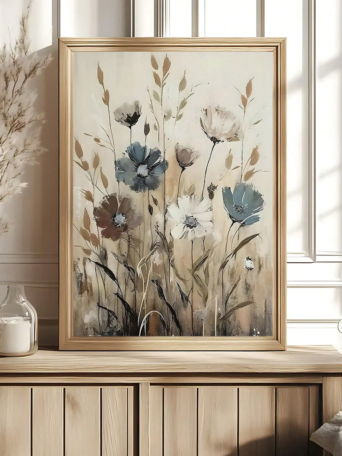 Bring warmth and character to your space with this striking wildflower canvas art. Featuring botanical illustrations rendered in soft, earthy tones, this piece captures the essence of rustic charm and natural beauty. 