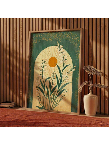 Transform your home into a spiritual oasis with this vintage boho floral canvas art. The stunning poster features a mystic valley lily and emerald sun, bringing a sense of tranquility and beauty to any room. Elevate your home decor and embrace the serene vibes with this unframed canvas poster.