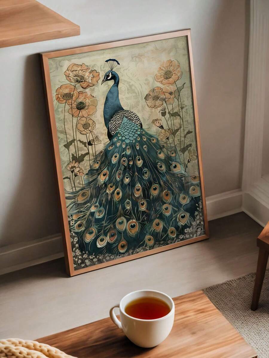Elevate your living space with this Boho Vintage Peacock Wall Art Print, featuring an exquisite floral illustration that blends timeless elegance with bohemian charm. Perfect for adding a sophisticated yet relaxed vibe, this artwork enhances any room with its intricate details and vibrant colors. Ideal for stylish home decor enthusiasts seeking a unique statement piece that complements diverse interior styles.