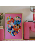 Transform any space with this striking Floral Heart Poster Art that masterfully combines bold tiger and butterfly imagery within a heart-shaped floral arrangement. Printed on premium canvas, this vibrant art piece delivers exceptional color saturation and durability. Perfectly suited for teen girl bedrooms, this statement piece also complements eclectic home décor schemes, adding a sophisticated yet playful focal point to any wall.