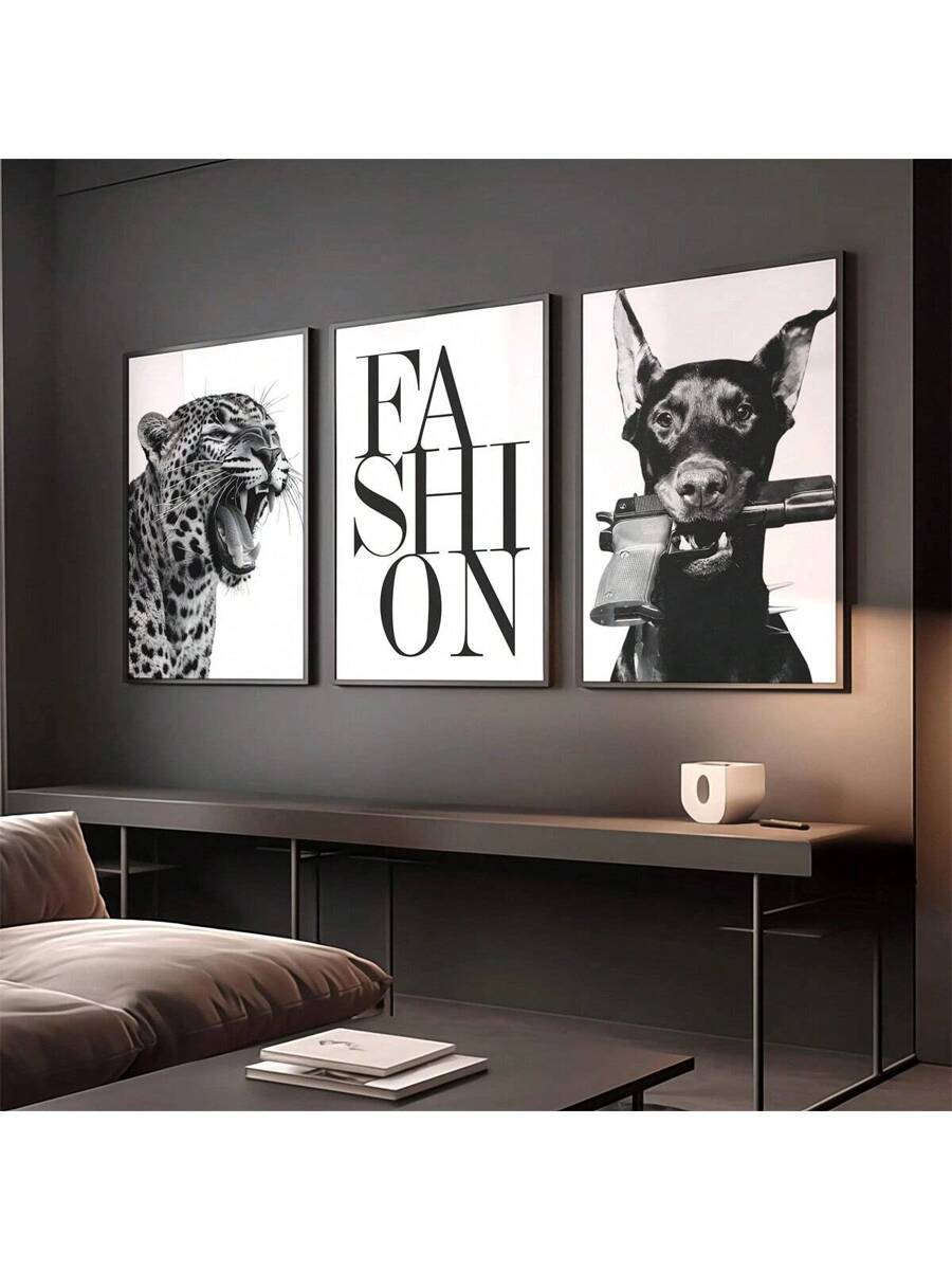 Experience the perfect blend of luxury and nature with our Bold Luxury Wall Art Print. Featuring a stunning wild leopard and doberman design, this unframed black aesthetic decor piece will add a touch of sophistication to any room. Elevate your space with this captivating and elegant art print.