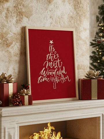 Elevate your holiday décor with this striking calligraphic Christmas tree art poster. Rendered in elegant script lettering, this unframed canvas piece brings sophisticated festive charm to any room. Perfect for modern and traditional interiors alike, it serves as a conversation-starting focal point during the season. The versatile unframed design allows you to customize framing to match your existing aesthetic. Ideal for personal enjoyment or as a thoughtful holiday gift for design-conscious friends and fam