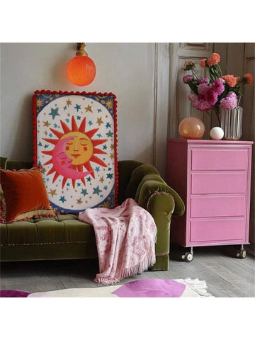 Bring celestial magic into your space with this enchanting sun and moon kissing poster. Featuring a dreamy boho aesthetic with multicolor details, this canvas art captures the romantic dance between day and night. Perfect for bedrooms, nurseries, and living rooms, it adds warmth and whimsy to any décor style. Whether you're creating a peaceful sanctuary or a child's imaginative retreat, this timeless design brings cosmic wonder to your walls.