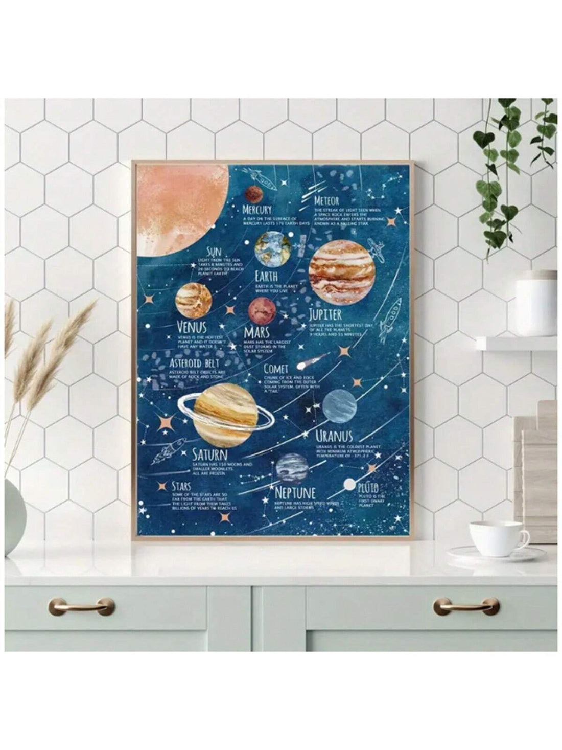 Get lost in the beauty of our Celestial Wonderland: Printable Canvas Art of Pluto. Perfect for space enthusiasts, this high-quality canvas print captures the awe-inspiring wonder of the dwarf planet. With its vibrant colors and stunning detail, it's sure to add a touch of celestial magic to any room.