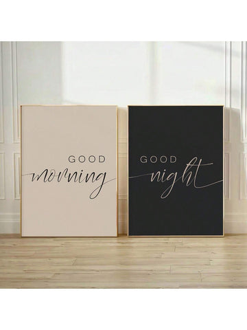 Elevate your living space with this charming 2-piece canvas wall art set featuring "Good Morning" and "Good Night" designs. Perfectly suited for both living rooms and bedrooms, these pieces add a warm, inviting touch that complements various decor styles. Crafted on high-quality canvas, they offer durability and vibrant color retention, enhancing your home’s ambiance from dawn to dusk. This set provides a tasteful way to inspire positivity and relaxation throughout your day and night.