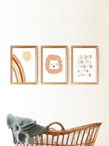 This 3-piece wall art set features charming cartoon lion designs that add a touch of whimsy to any home decor. Made with high-quality materials and vibrant colors, these art pieces are sure to make a statement in any room. Perfect for those looking to infuse their living space with style and personality.