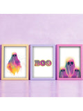 Elevate your fall decor with this charming 3-piece pink BOO Halloween poster set. Designed to blend festive spirit with a soft, aesthetic touch, these posters bring a unique and stylish vibe to any room. Perfect for creating a cozy, seasonal atmosphere, they offer a fresh alternative to traditional Halloween decorations while maintaining a playful and welcoming feel. Ideal for those who appreciate subtle yet impactful holiday accents.
