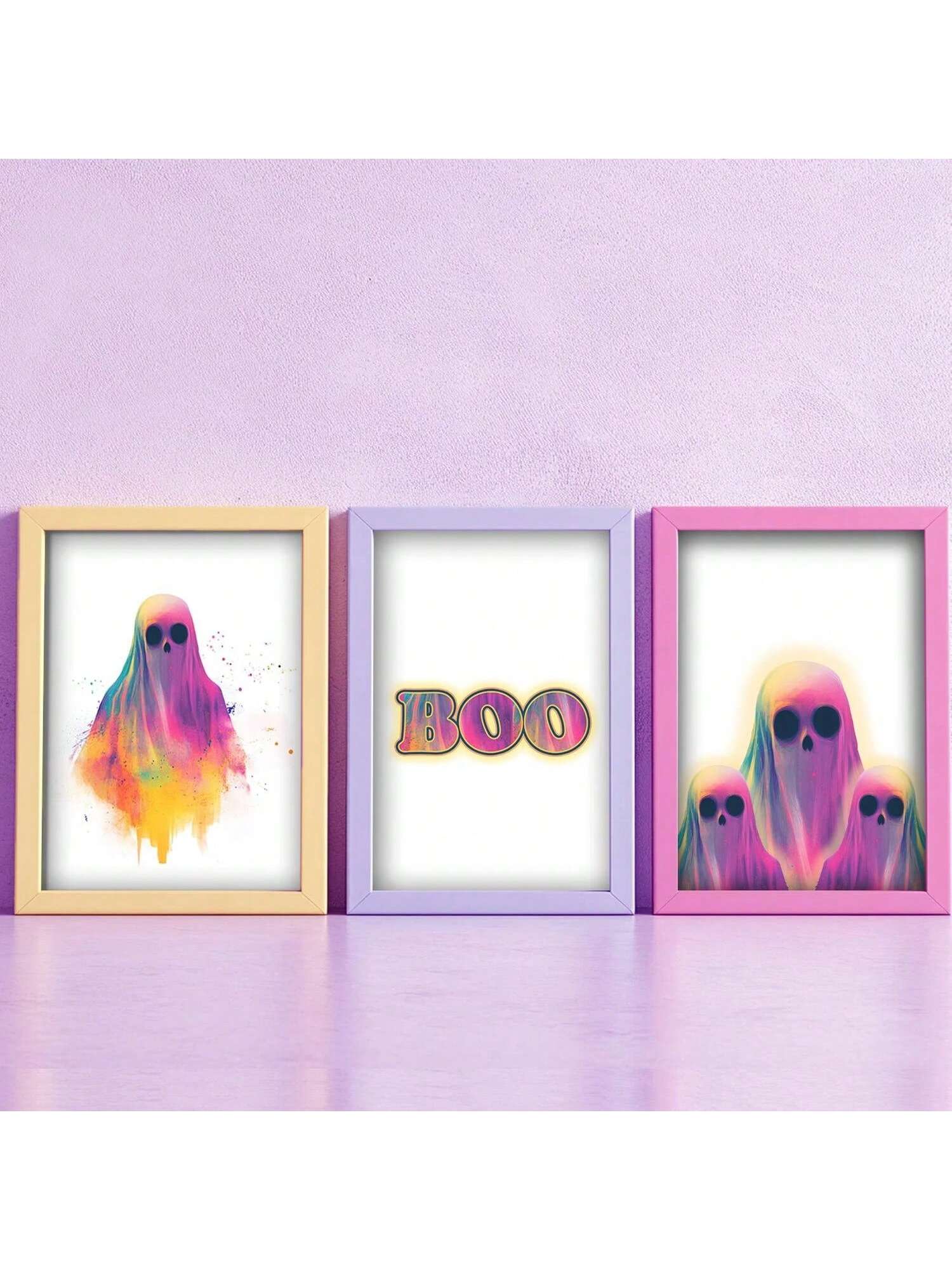 Elevate your fall decor with this charming 3-piece pink BOO Halloween poster set. Designed to blend festive spirit with a soft, aesthetic touch, these posters bring a unique and stylish vibe to any room. Perfect for creating a cozy, seasonal atmosphere, they offer a fresh alternative to traditional Halloween decorations while maintaining a playful and welcoming feel. Ideal for those who appreciate subtle yet impactful holiday accents.