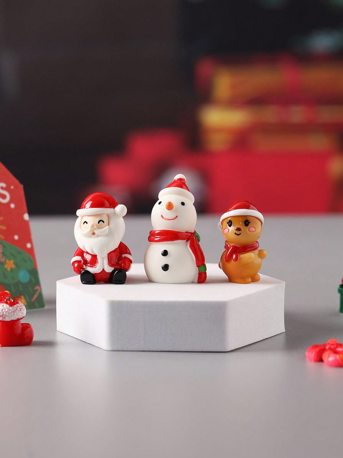 This charming 3-piece resin snowman family set is the perfect whimsical holiday tabletop decor for a magical Christmas. Crafted with high-quality resin, these snowman figurines add a playful touch to your holiday celebrations. Let this delightful set bring joy and cheer to your home this holiday season.