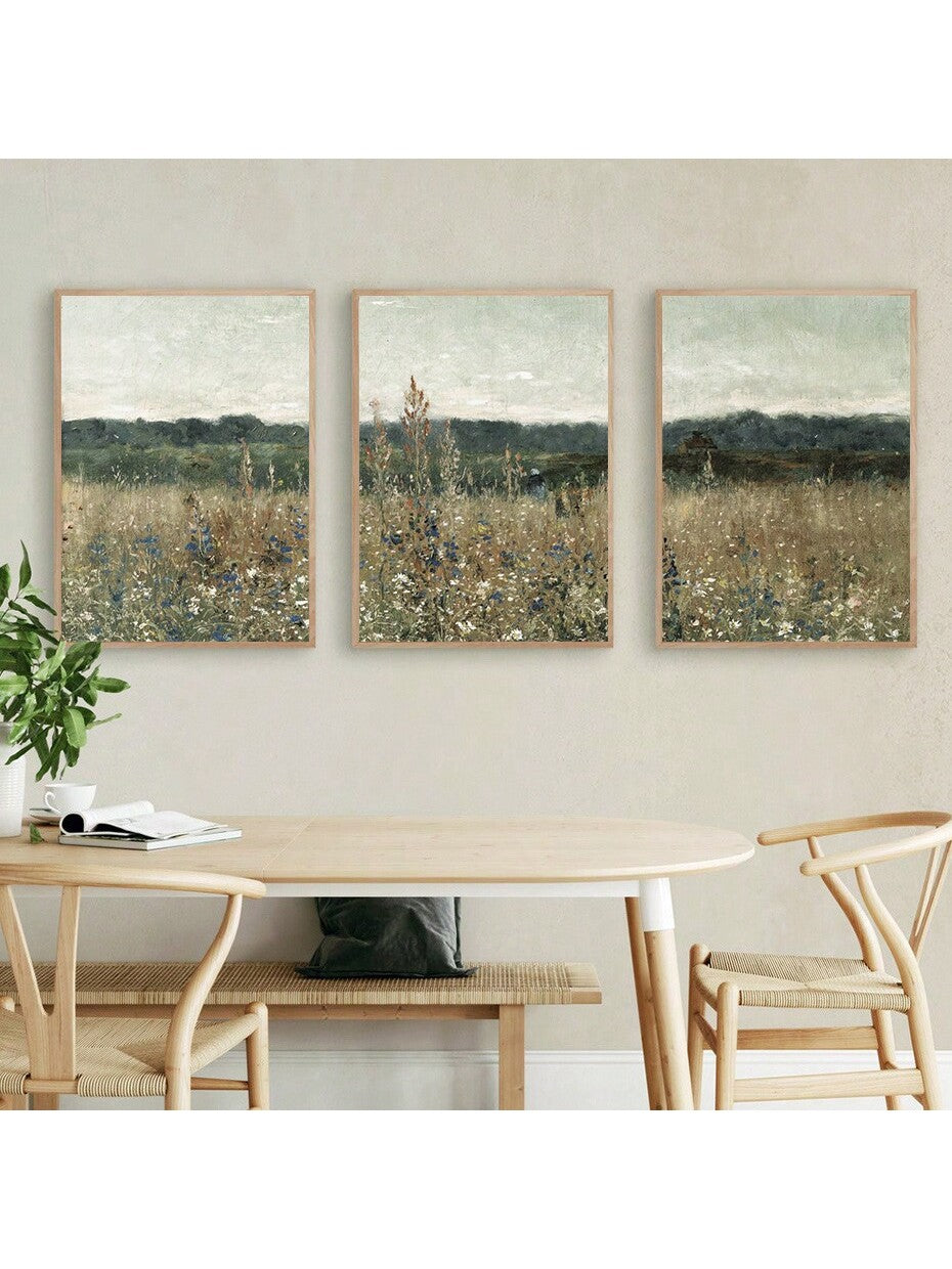 Transform your space with this elegant 3-piece wildflower canvas art set, designed to elevate any room with botanical sophistication. Each canvas features vibrant wildflower illustrations rendered in rich, complementary colors that harmonize seamlessly with contemporary and traditional interiors alike.