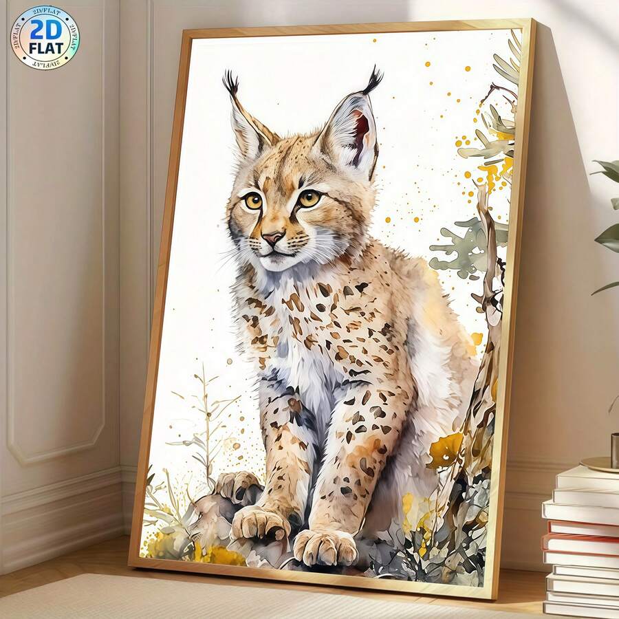 Charming Abstract Cat Canvas Art: Modern Wall Decor for Home, Cafe, and Office Transform any space with this striking abstract cat canvas painting. Featuring a modern design that blends animal and botanical patterns, this unframed hanging artwork brings contemporary elegance to your dining room, home, office, or cafe.
