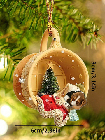 Bring the holiday spirit to your car or home decor with our Charming Acrylic 3D Pet Dog Christmas Decoration. Made from high-quality acrylic, this charming decoration adds a playful touch to any holiday setup. Perfect for pet lovers, it's a must-have accessory for the festive season.