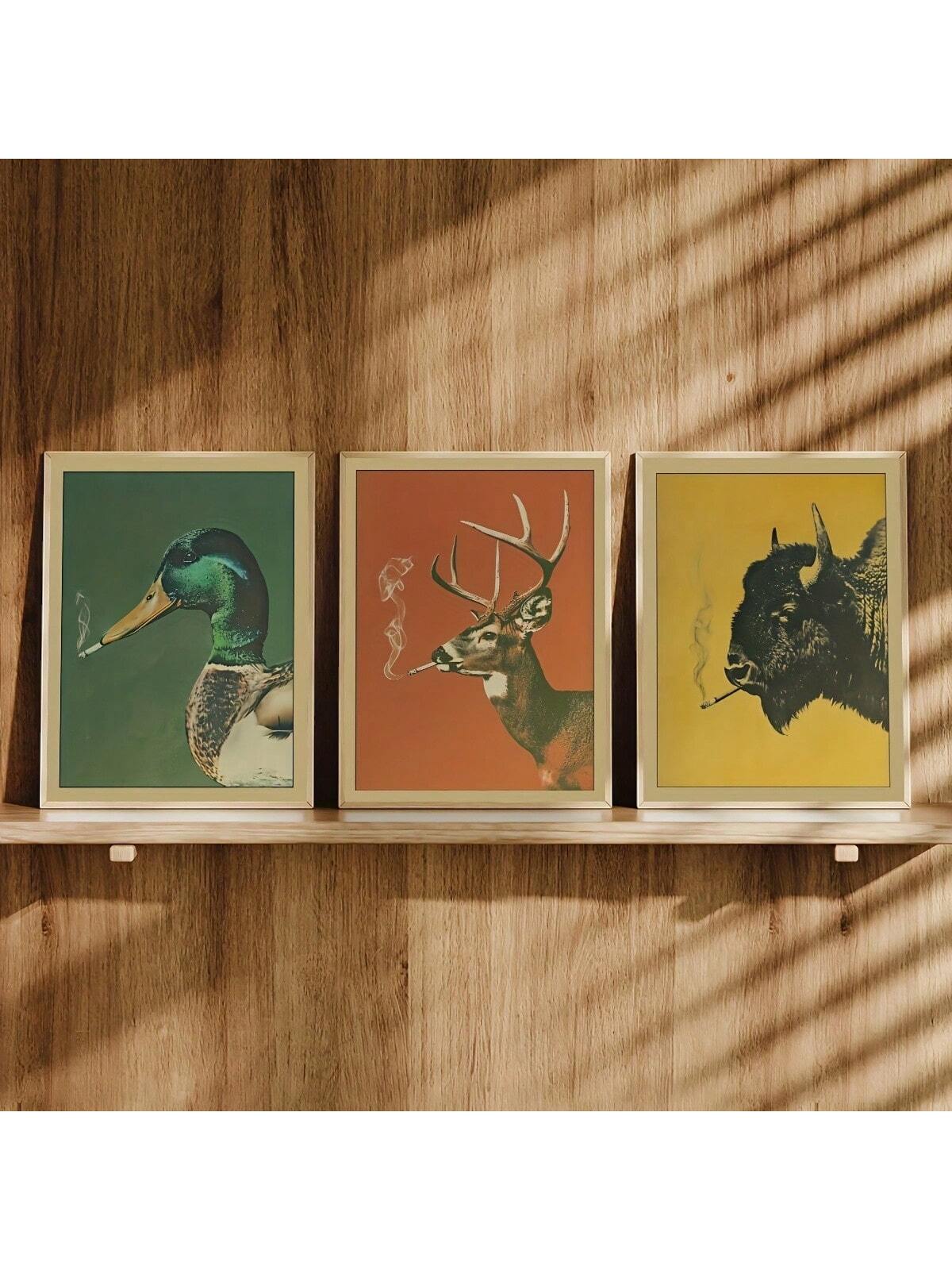 Transform your living space with this sophisticated Charming Animal Retro Canvas Art Set featuring elegant deer, cow, and wild duck illustrations. Each poster is expertly crafted on premium canvas, offering a perfect balance of rustic charm and artistic refinement. Ideal for nature enthusiasts and interior design connoisseurs seeking to add character and visual interest to any room.