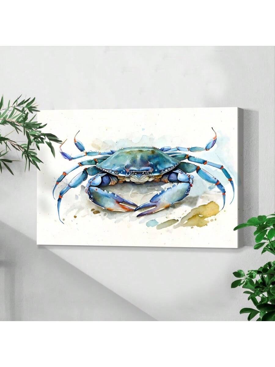 Add a touch of coastal charm to your living space with our Charming Blue Crab Watercolor Canvas Art Print. This beautiful piece is perfect for adding a pop of color and personality to any home or dorm room. Made with high-quality materials, it's the perfect wall decor for any crab or ocean lover.