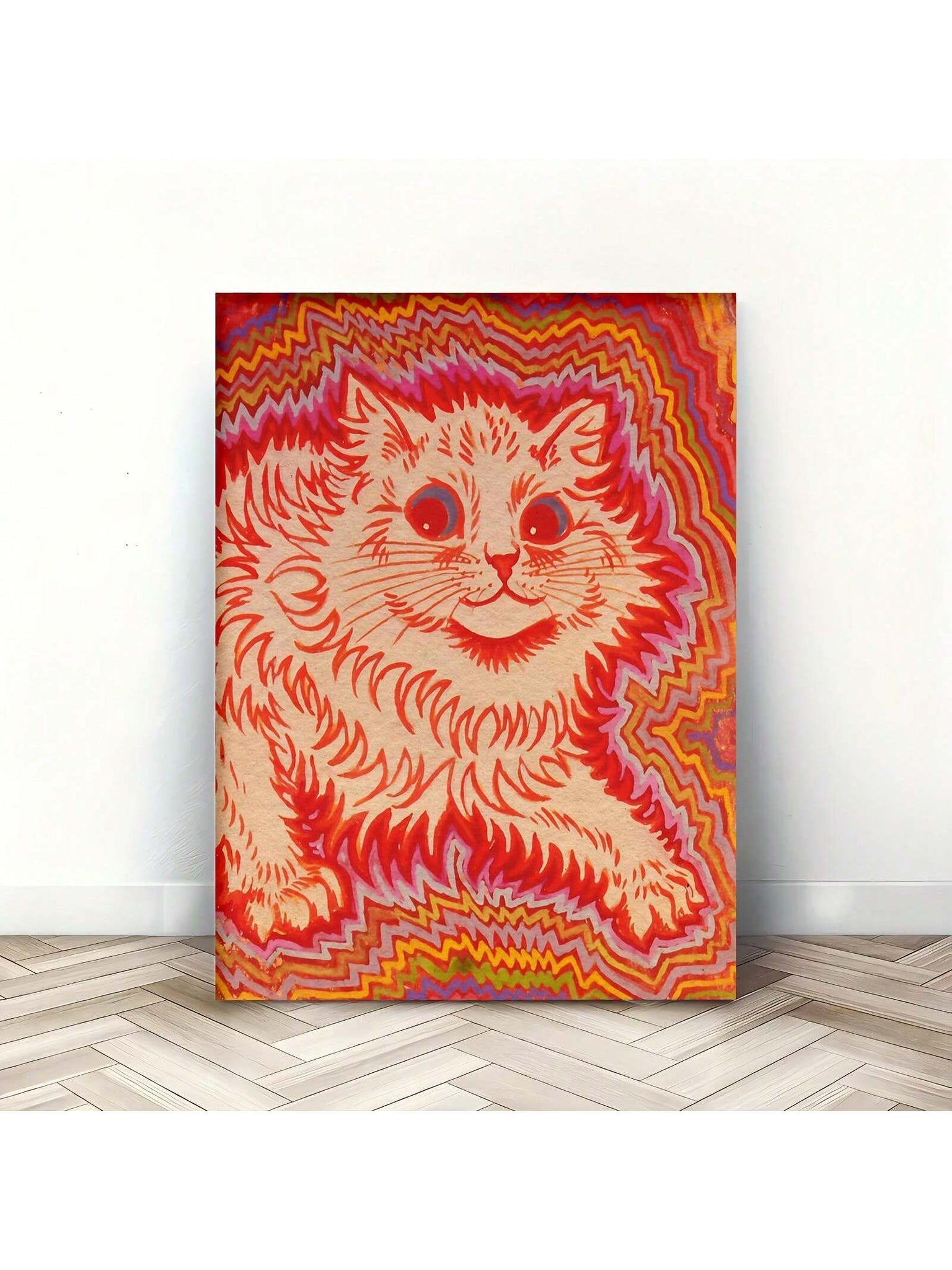 Enhance your living space with our Charming Cat Canvas Wall Art. Featuring a beautiful wood frame, this piece adds a touch of charm to any room in your home or office. The perfect accent piece for your living room, bedroom, or office, this canvas art is sure to please any cat lover.