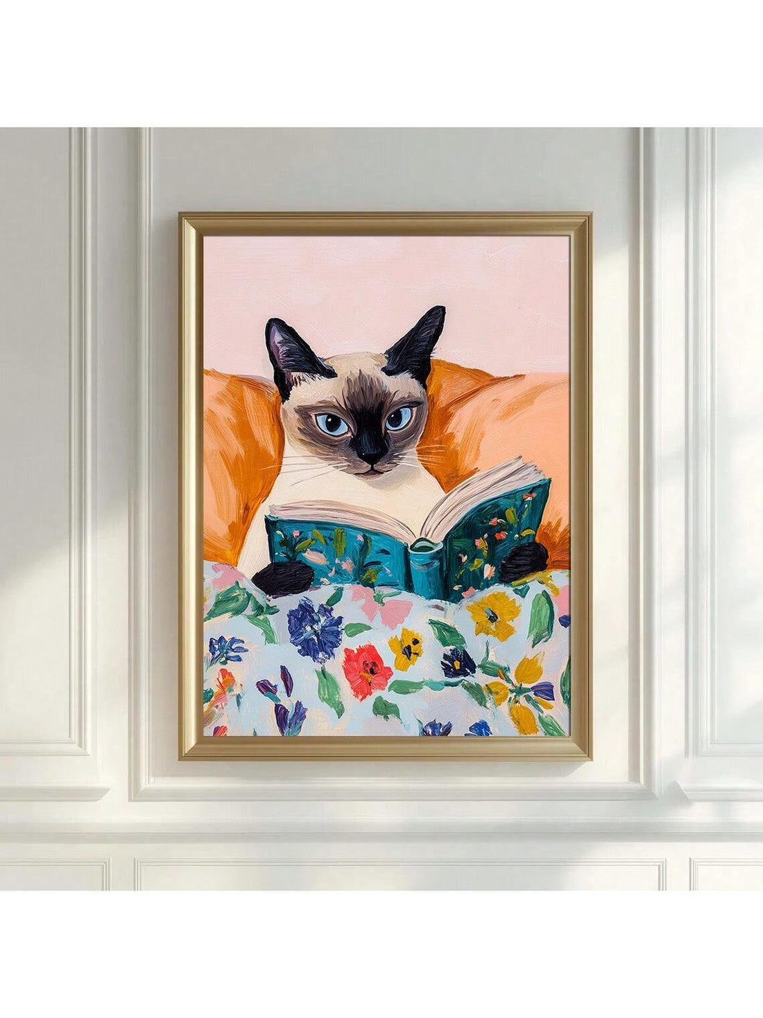 This minimalist art print features a charming cat engrossed in reading, bringing a serene and cozy vibe to any living space. Its simple design complements various decor styles, making it an elegant choice for creating a warm and inviting atmosphere. Perfect for book lovers and cat enthusiasts alike, this unframed poster allows for personalized display options to suit your home’s unique aesthetic.