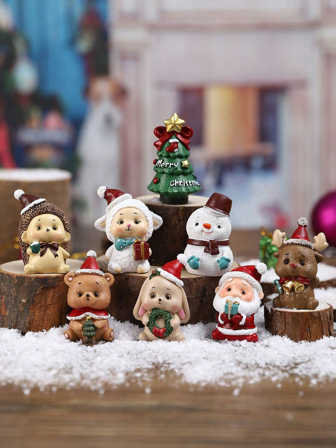 Elevate your holiday décor with this enchanting collection of Christmas animal resin figurines. Each meticulously crafted piece captures the warmth and whimsy of the season, featuring detailed animal characters in festive attire. Perfect for displaying on mantels, shelves, or tabletops, these figurines add sophisticated charm to any room. The durable resin construction ensures lasting beauty year after year, while their versatile design complements both traditional and contemporary interiors. An ideal gift 