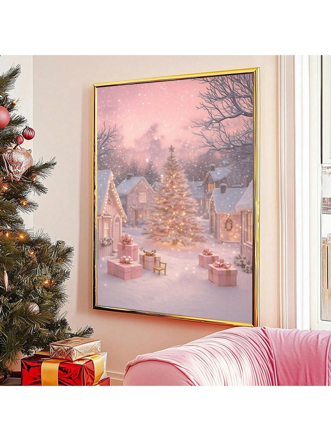 Transform your holiday space with this enchanting Christmas tree canvas art poster. Featuring a charming design that captures the warmth and magic of the season, this unframed wall decoration brings festive cheer to any room. The versatile canvas format allows you to customize your display with a frame of your choice, making it perfect for living rooms, bedrooms, or entryways. High-quality printing ensures vibrant colors and lasting appeal throughout the holiday season and beyond. An ideal choice for those 