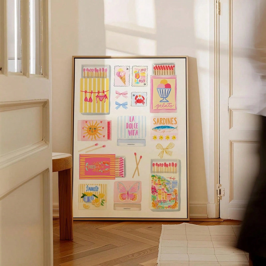 Bring seaside charm into any space with this hand-painted matchbox wall art. Featuring vibrant pastel hues inspired by coastal aesthetics, this piece combines artistic craftsmanship with versatile décor appeal. 