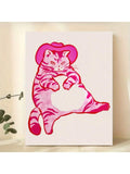 Add a touch of charm and retro style to your home with our Charming Cowboy Cat Canvas Art. Featuring a playful pink kitten dressed as a cowboy, this wall decor will be sure to liven up any modern space. Made with high-quality canvas, this art piece is a must-have for any cat lover.
