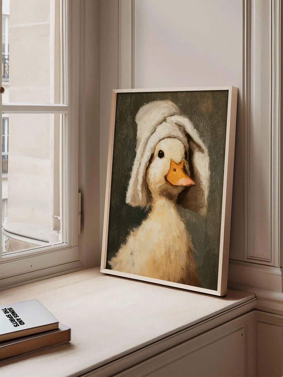 Bring warmth and character to your space with this charming duck canvas print. Featuring vintage-inspired animal artwork, this unframed painting combines whimsical design with modern style. The waterproof canvas makes it durable and easy to maintain, perfect for any room in your home—especially home offices seeking a touch of personality. Whether you're decorating your own walls or searching for a thoughtful gift, this unique piece adds charm and conversation-starting appeal to any interior.