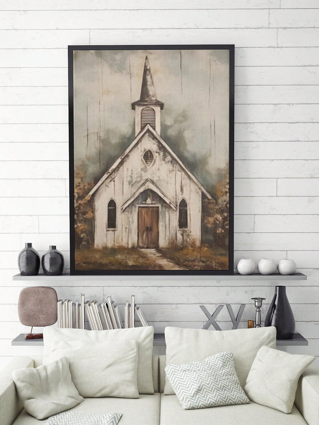Elevate your home decor with our Charming Farmhouse Canvas Wall Art. Featuring a picturesque country church, this print adds a touch of elegance to any room. Made with high-quality canvas, this piece is perfect for farmhouse or traditional styles. Bring the charm of the countryside into your home today.