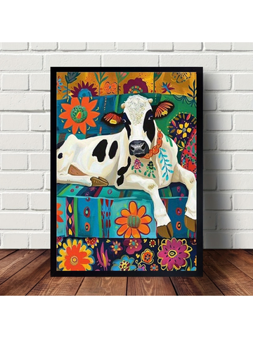 Introduce a touch of rustic charm to your living space with our Charming Farmhouse Cow Canvas Art. This stylish wall decor adds character to any room, making it the perfect addition for your home decor. Made with premium canvas, it comes ready to hang and does not require a frame.