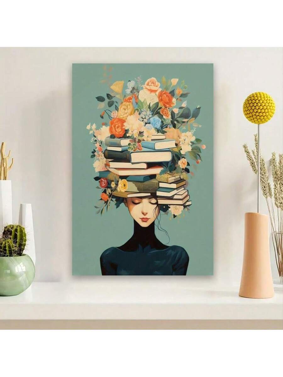 This charming canvas wall art features a beautiful floral crown design that adds a vintage touch to any book lover's space. Made with high-quality materials, this art piece is the perfect addition to your home décor, bringing a touch of elegance and nostalgia.