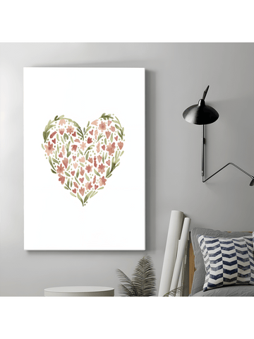 This Charming Flower Heart Wall Art Print is the perfect addition to any couple's home decor, especially for Valentine's Day. The elegant design and high-quality printing make for a beautiful and romantic display. Show your love with this exquisite wall art.
