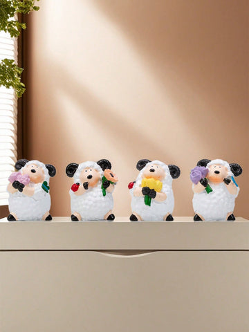 Introducing the Charming Flower Lamb Resin Decorative Ornament, perfect for elegant home décor and gift giving. This beautifully crafted lamb ornament adds charm and sophistication to any space. Made from high-quality resin, it is a durable and timeless decoration that will enhance the aesthetic of any room.